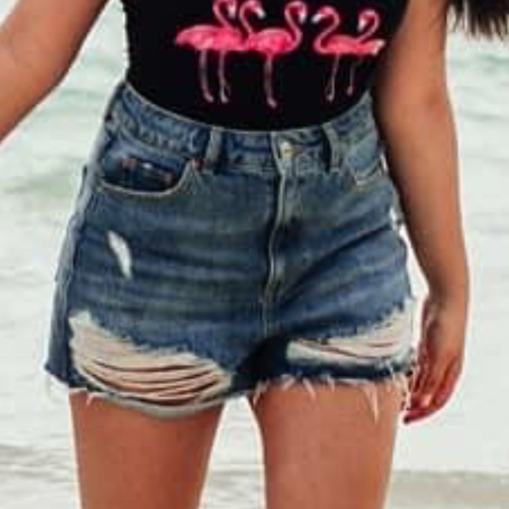 Topshop moto mom shorts